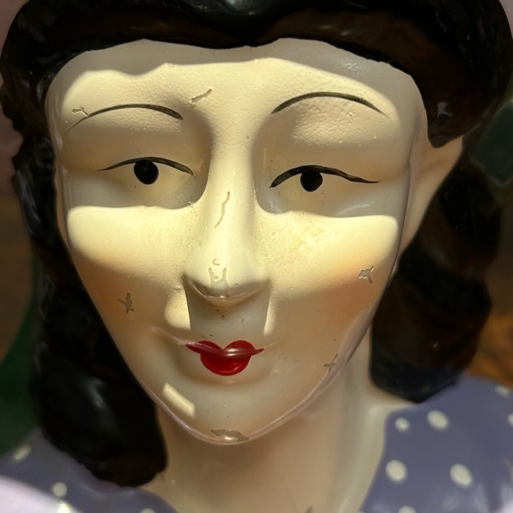4 Vintage Antique Lady Porcelain Figurine Busts - Picture 9 of 9